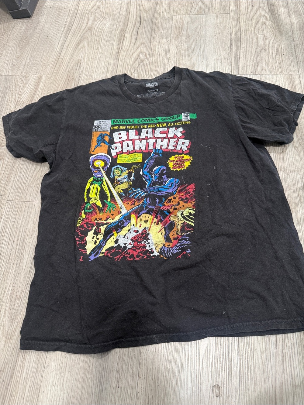 Marvel Black Panther Graphic Tee - Black with Multi-Color Print